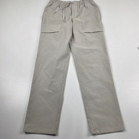 Lululemon Men’s Beige Drawstring Pants Pocket Utility Work Casual Large 34x30 - Picture 1 of 11